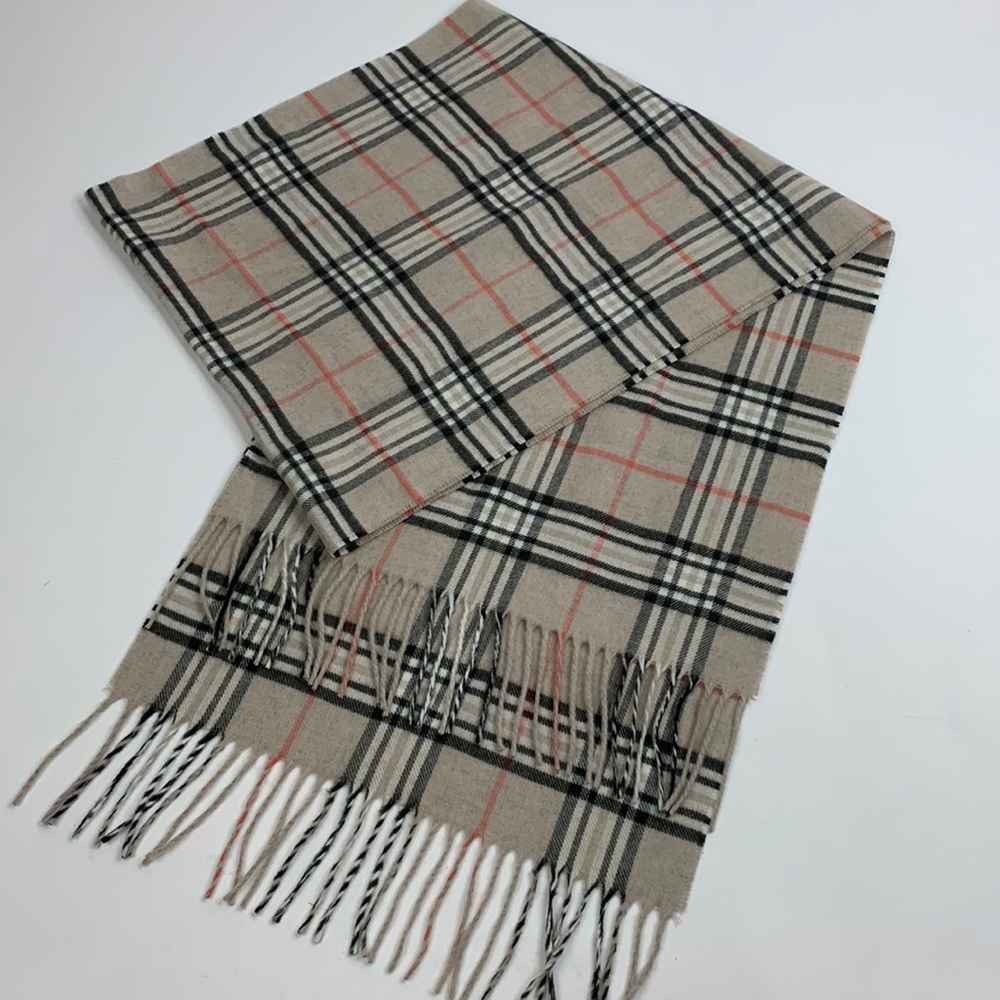 V. Fraas Cashmink Plaid Scarf Made in Germany Fringe Soft New NWOT